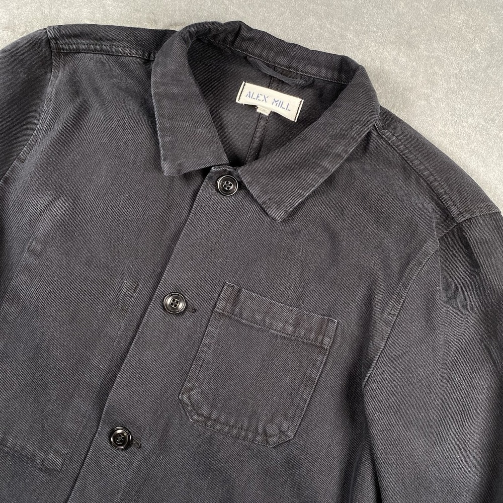 Alex Mill Britt Work Jacket Womens L Black Recycled Cotton Cadillac Celestiq - Picture 5 of 16